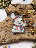 Pin y llavero de acrílico "muñeco de nieve"