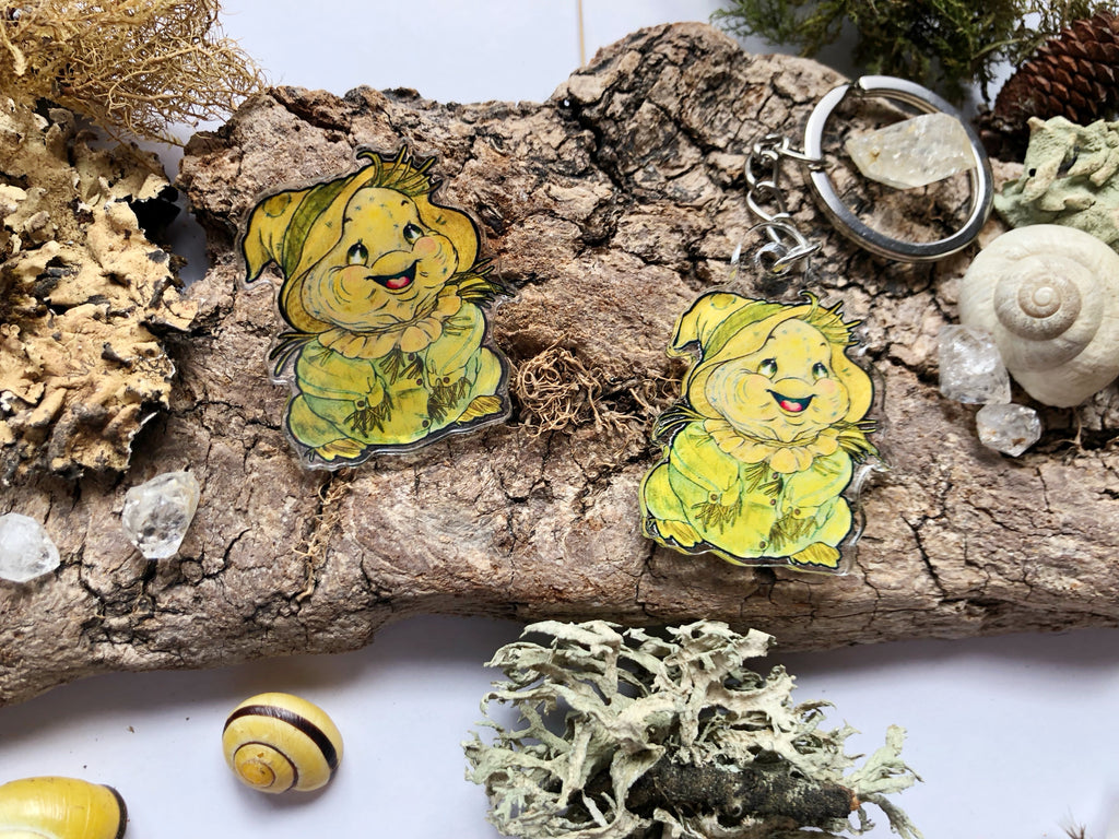 Pin y llavero de acrílico "espantapájaros"