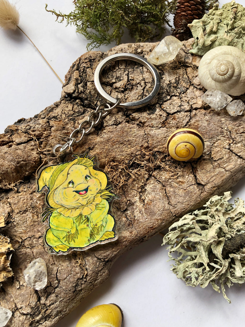 Pin y llavero de acrílico "espantapájaros"