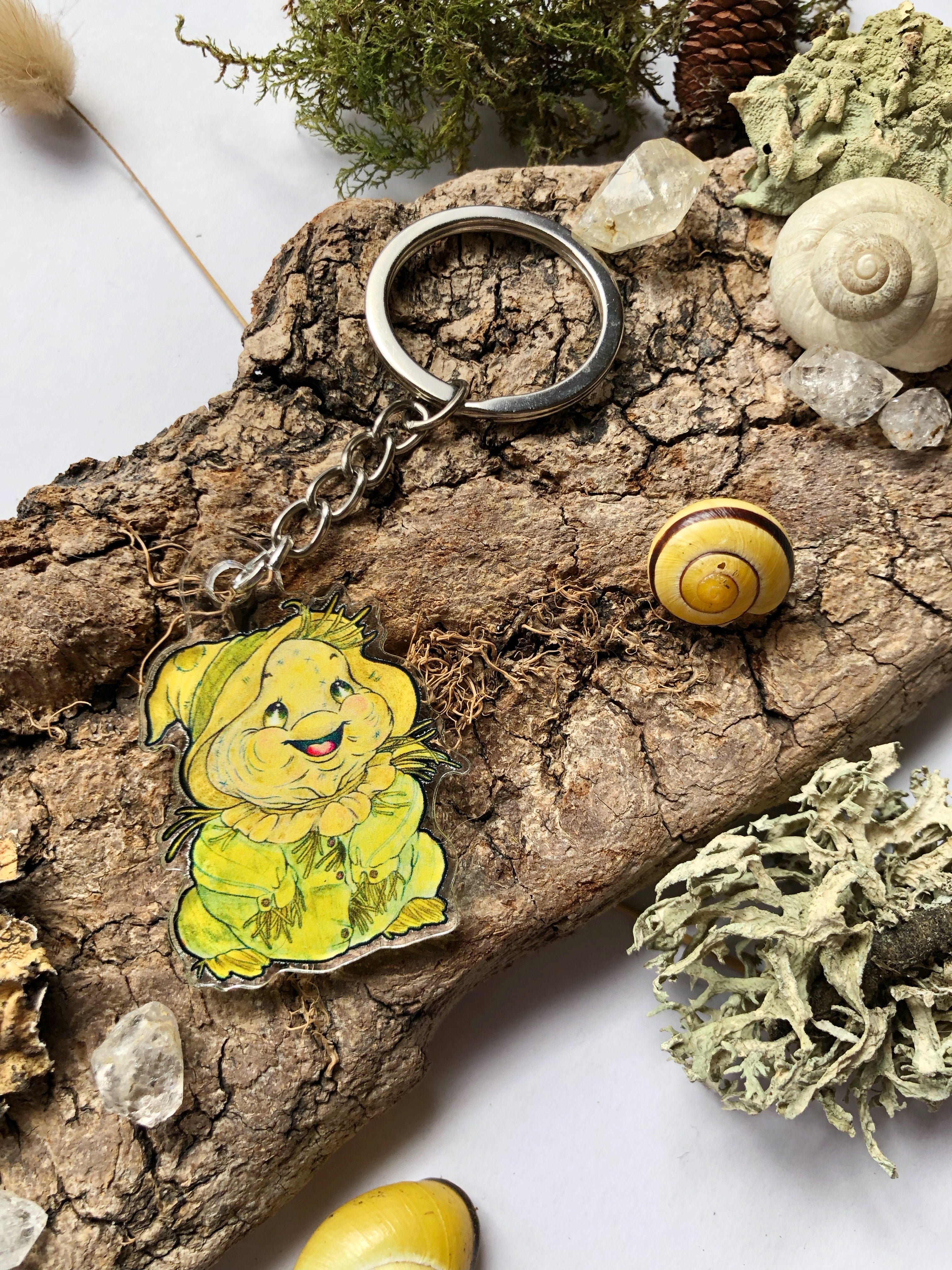 Pin y llavero de acrílico "espantapájaros"