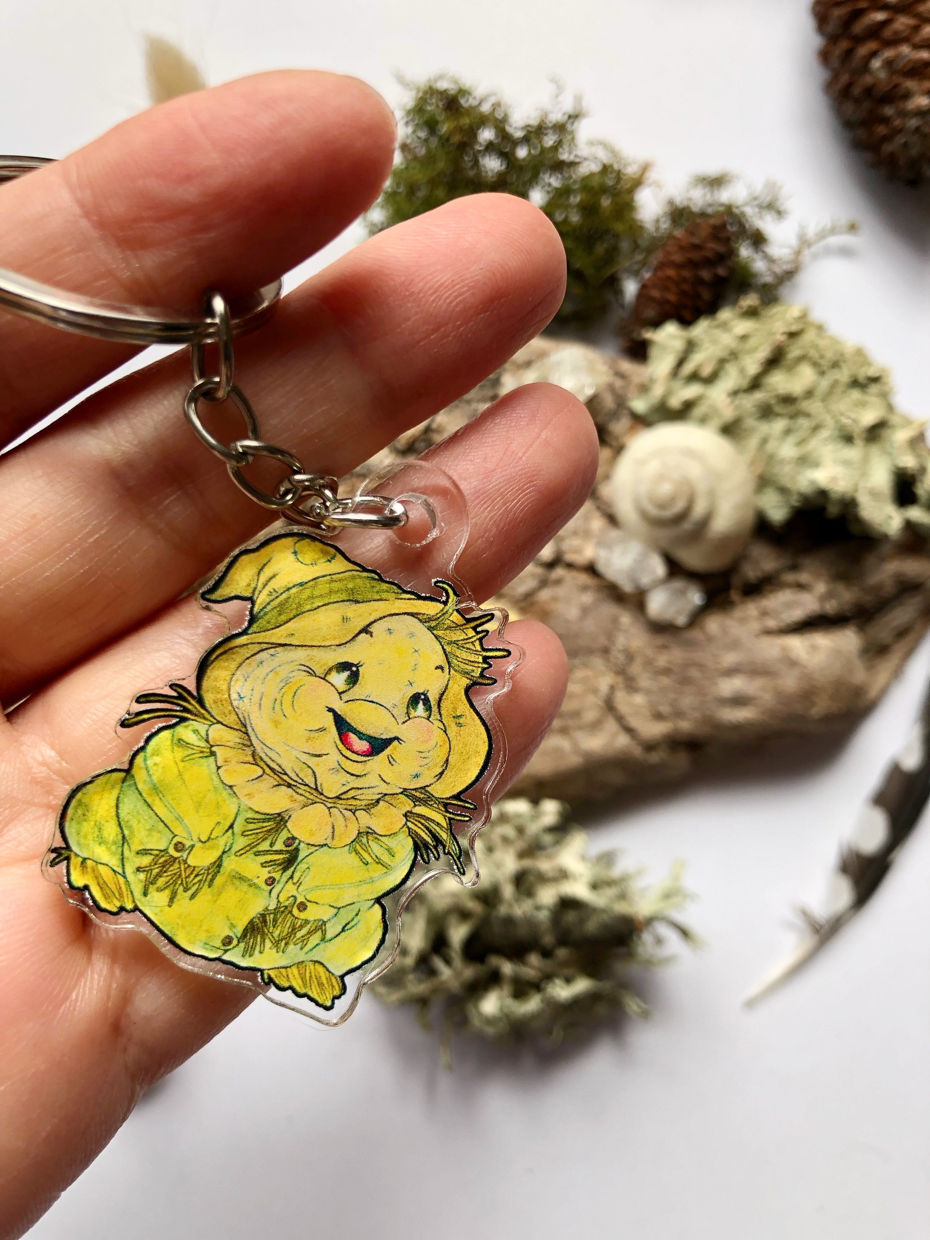 Pin y llavero de acrílico "espantapájaros"