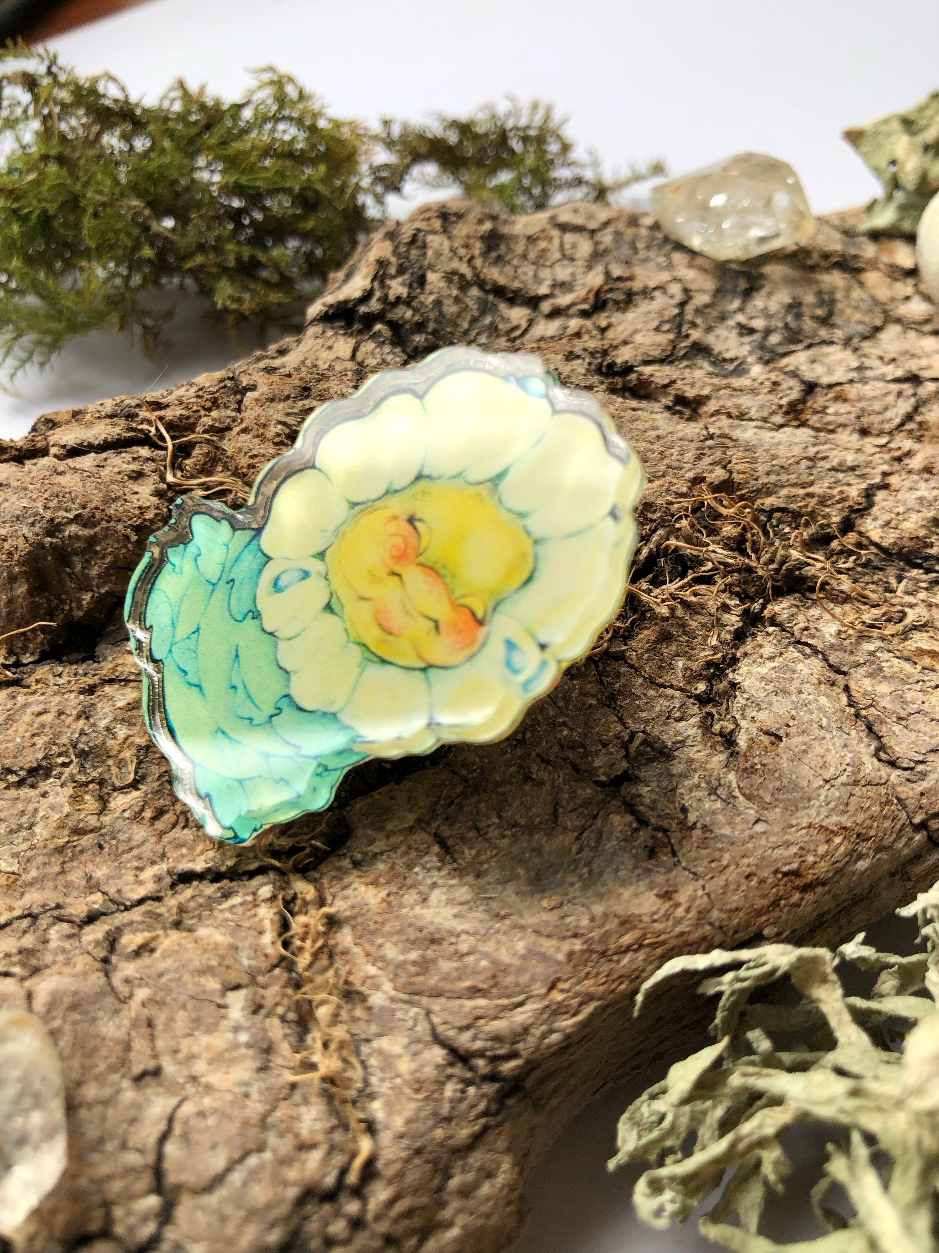 Pin y llavero de acrílico "margarita"