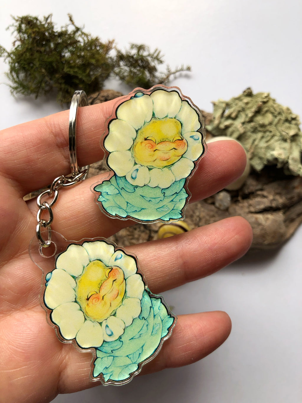 Pin y llavero de acrílico "margarita"