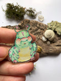 Pin y llavero de acrílico "oruga"