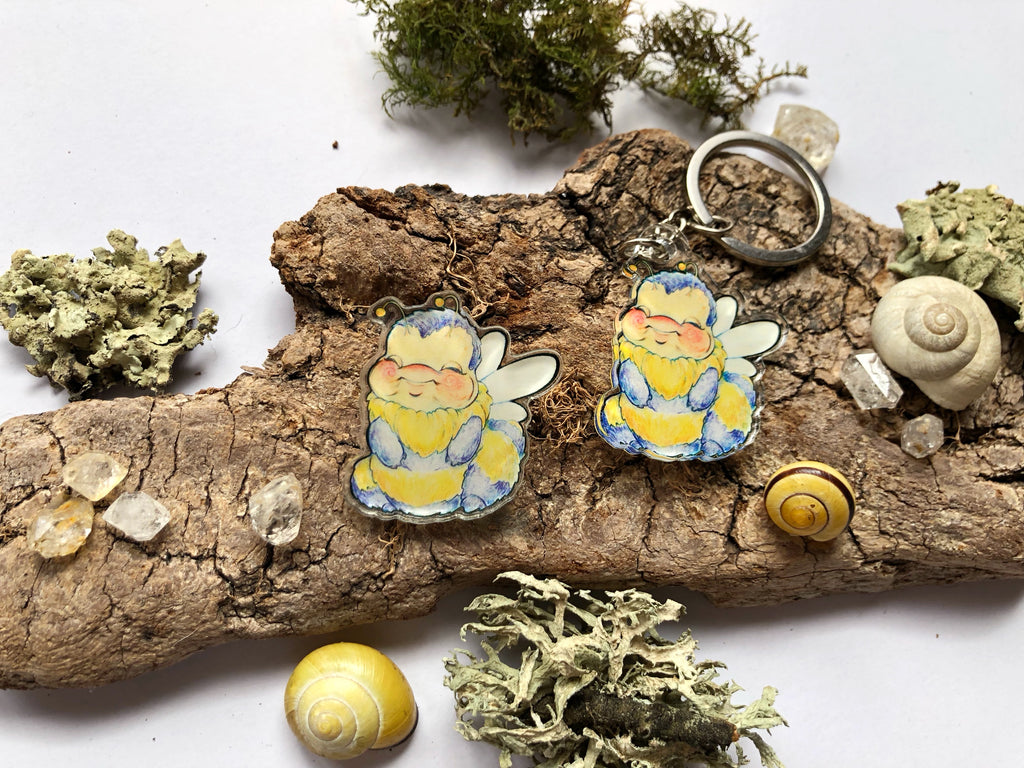 Pin y llavero de acrílico "abejita"