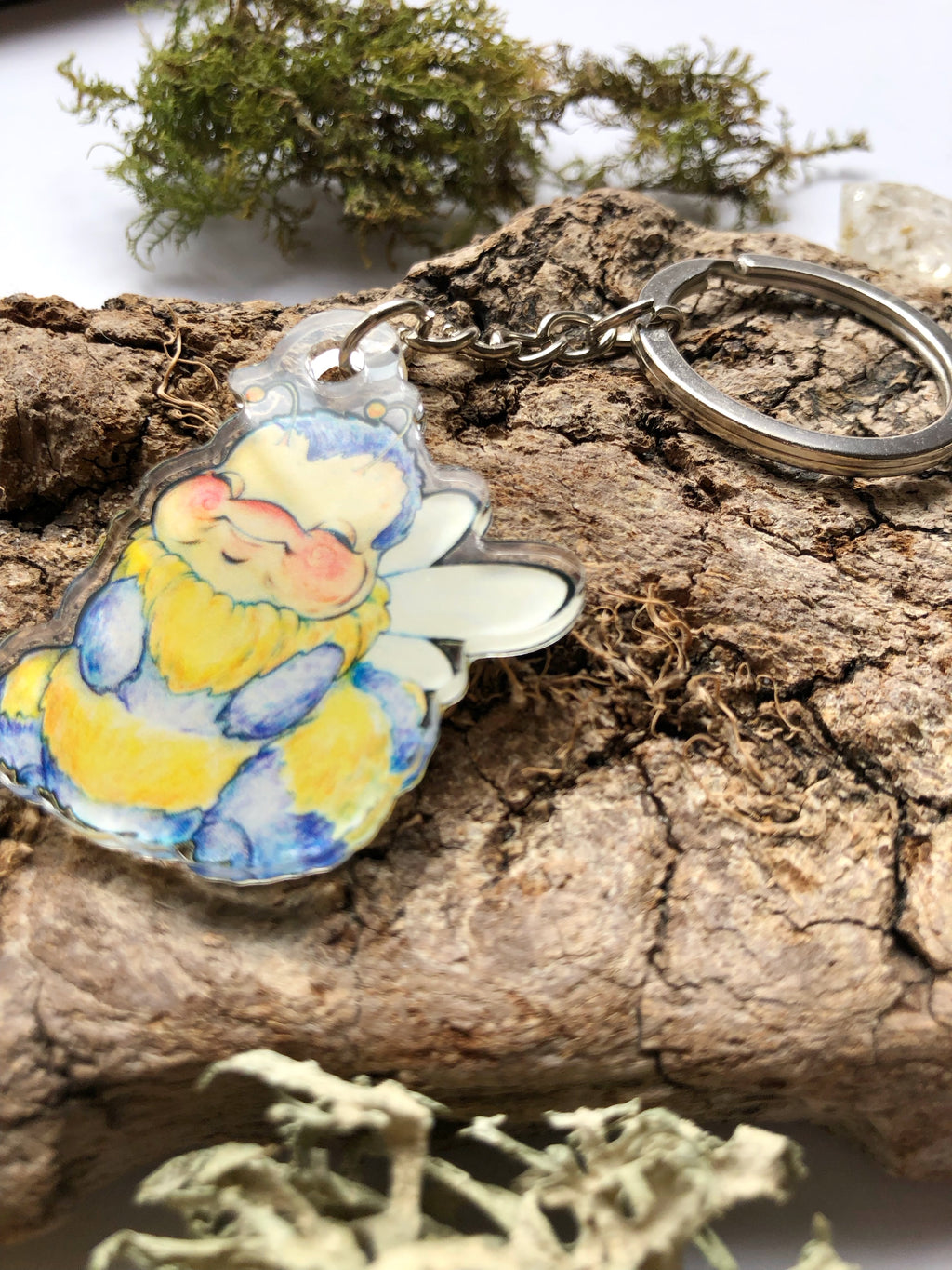 Pin y llavero de acrílico "abejita"