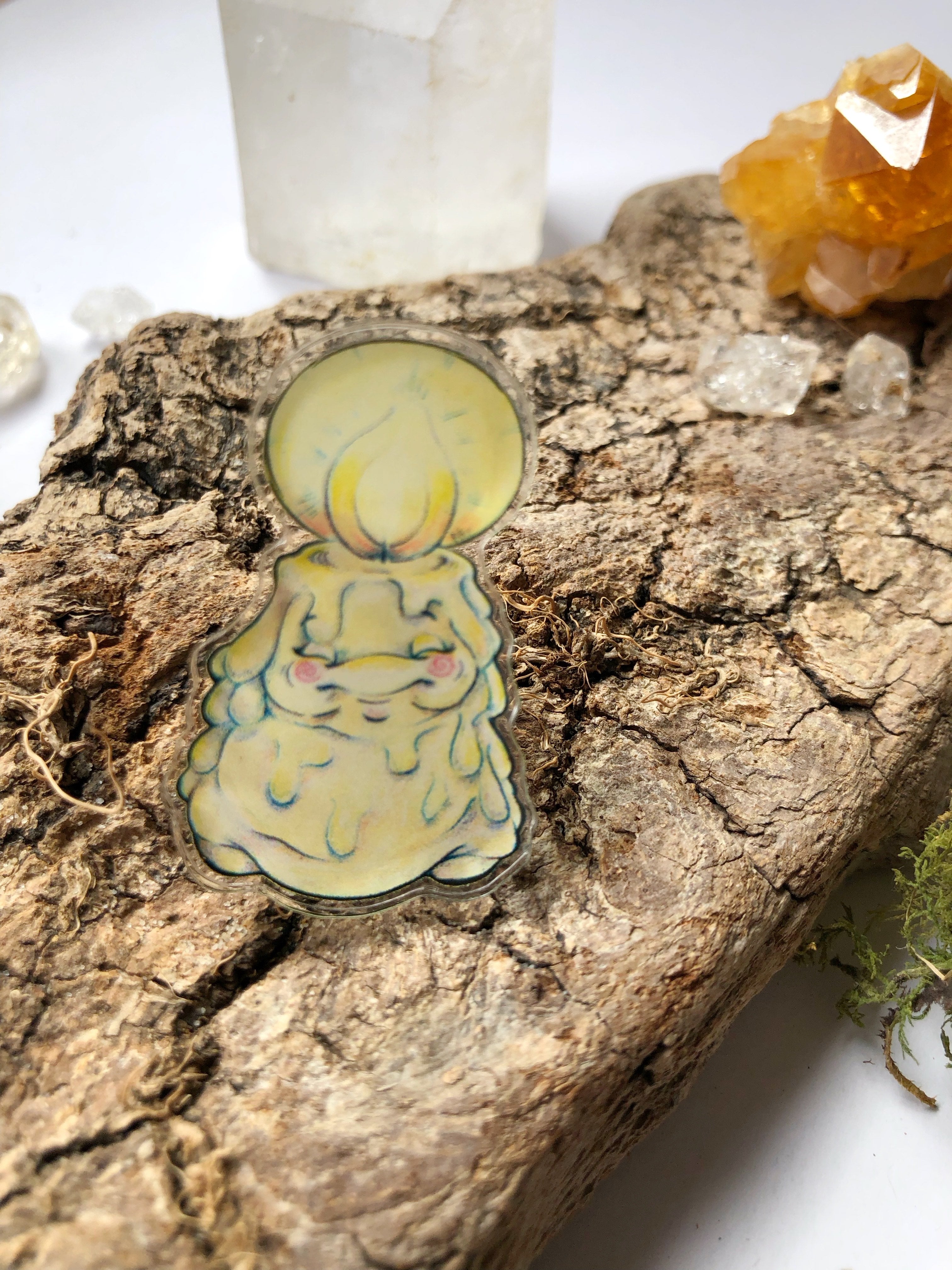 Pin y llavero de acrílico "velita"