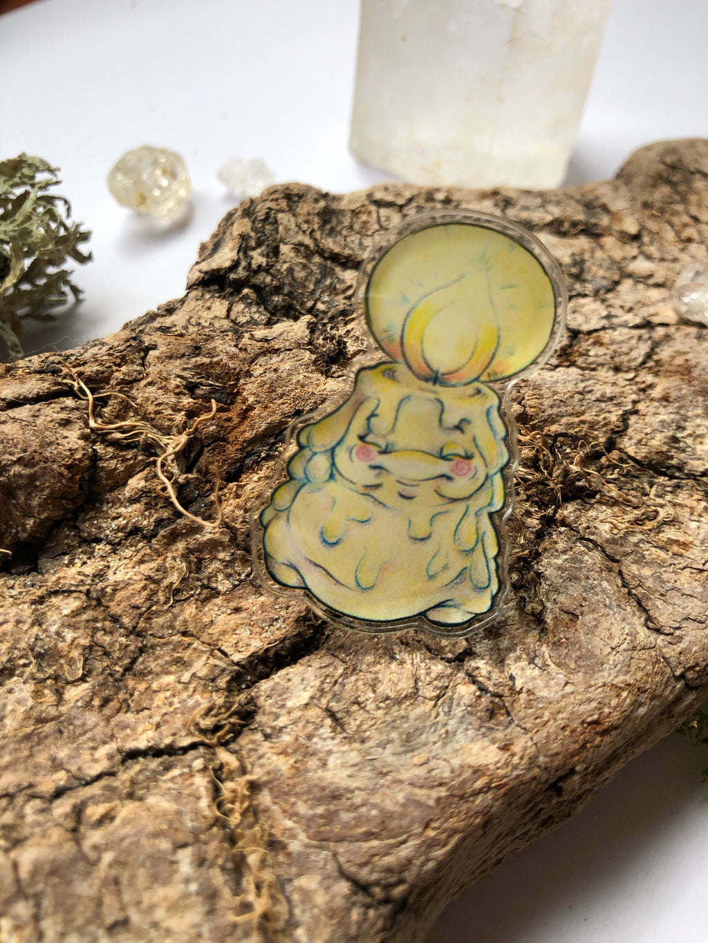 Pin y llavero de acrílico "velita"