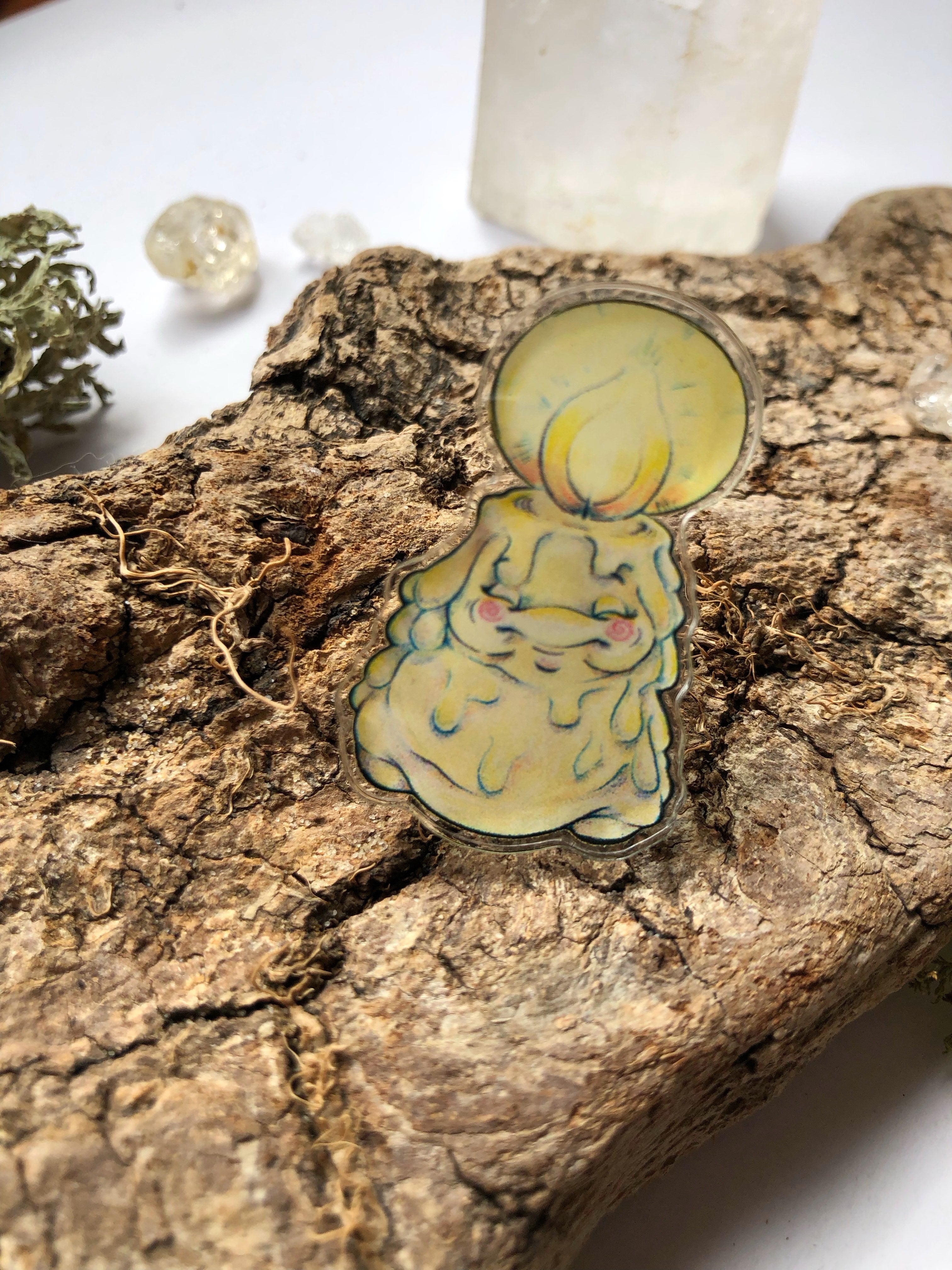 Pin y llavero de acrílico "velita"
