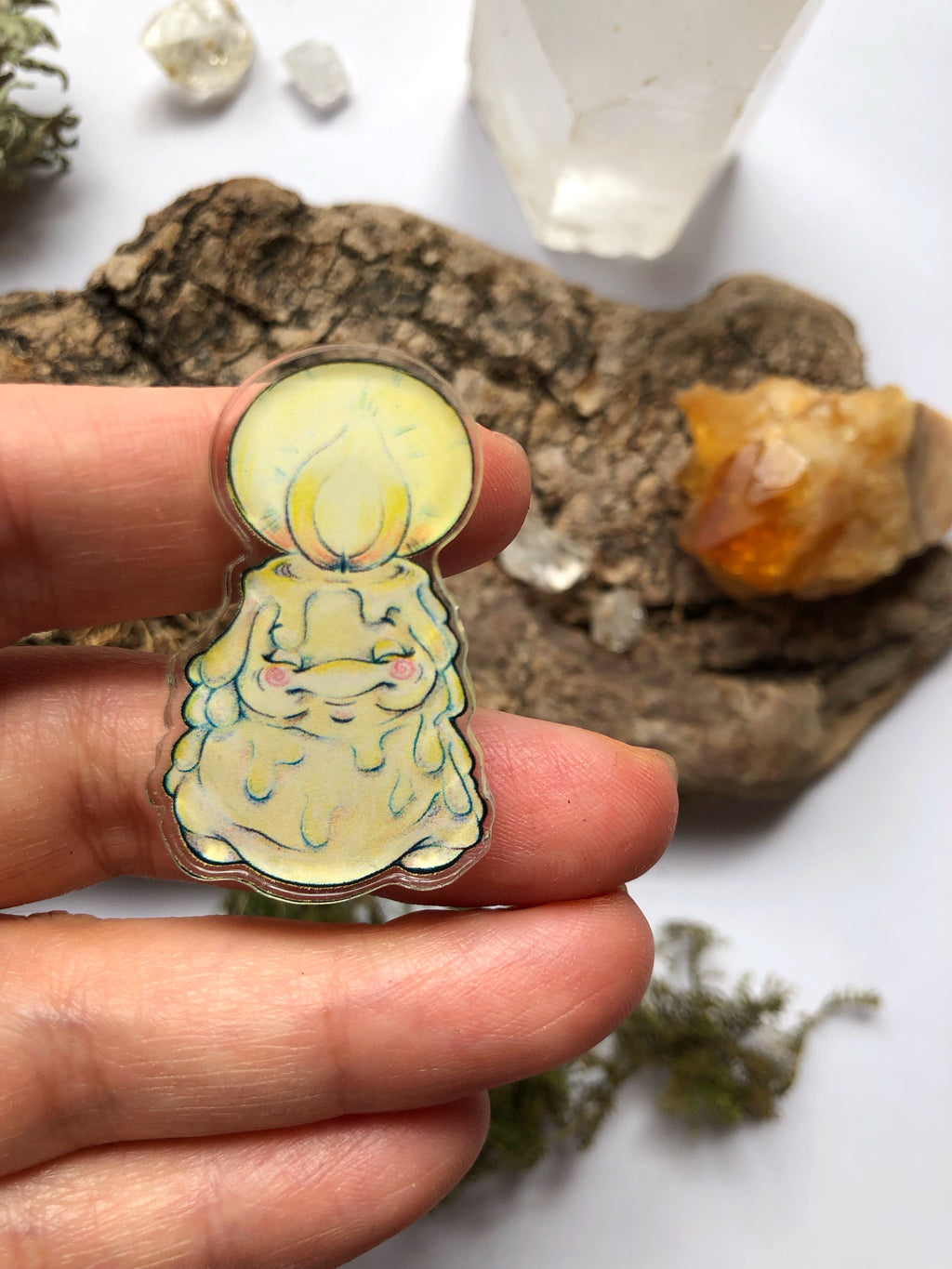 Pin y llavero de acrílico "velita"