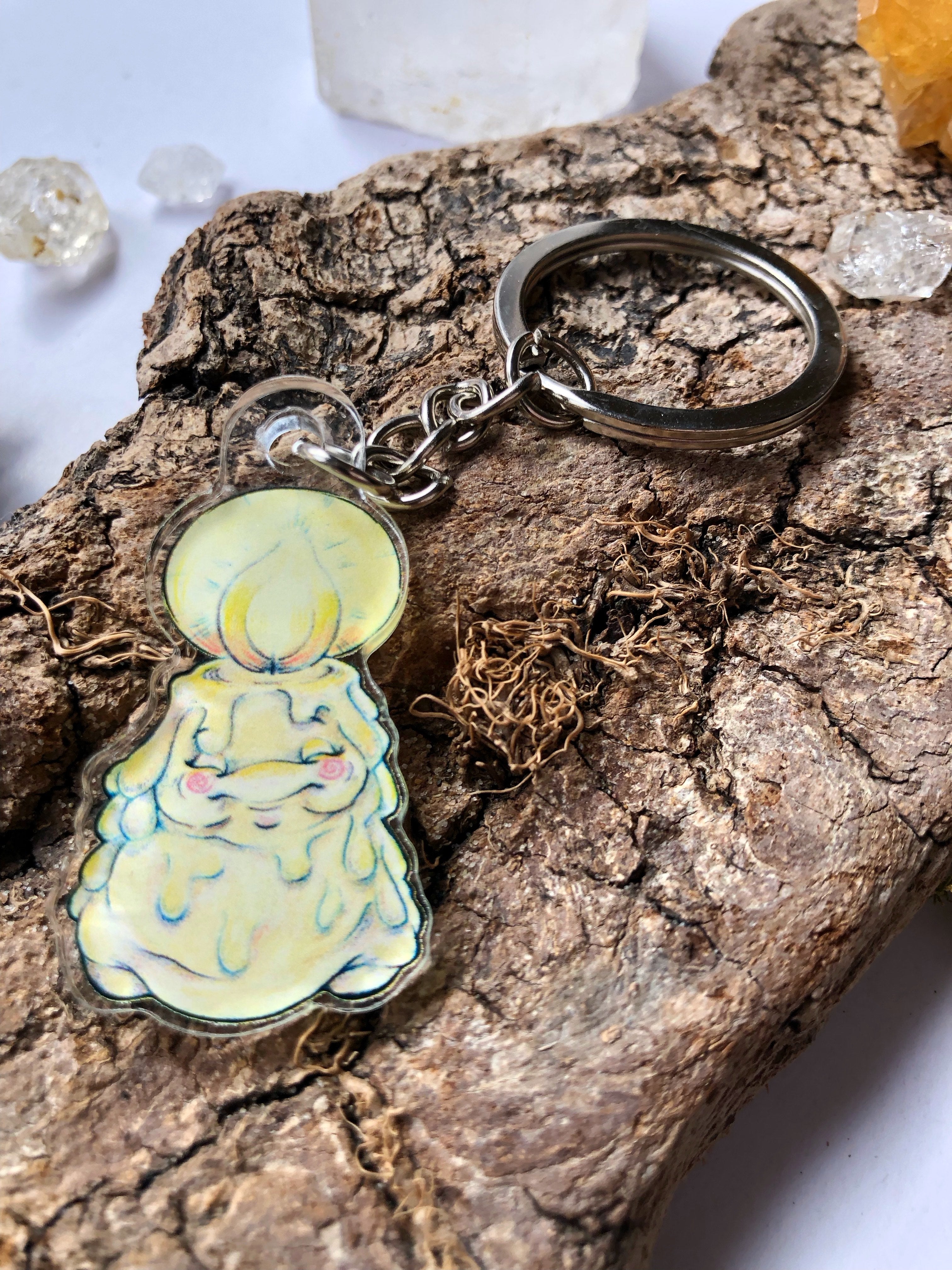 Pin y llavero de acrílico "velita"