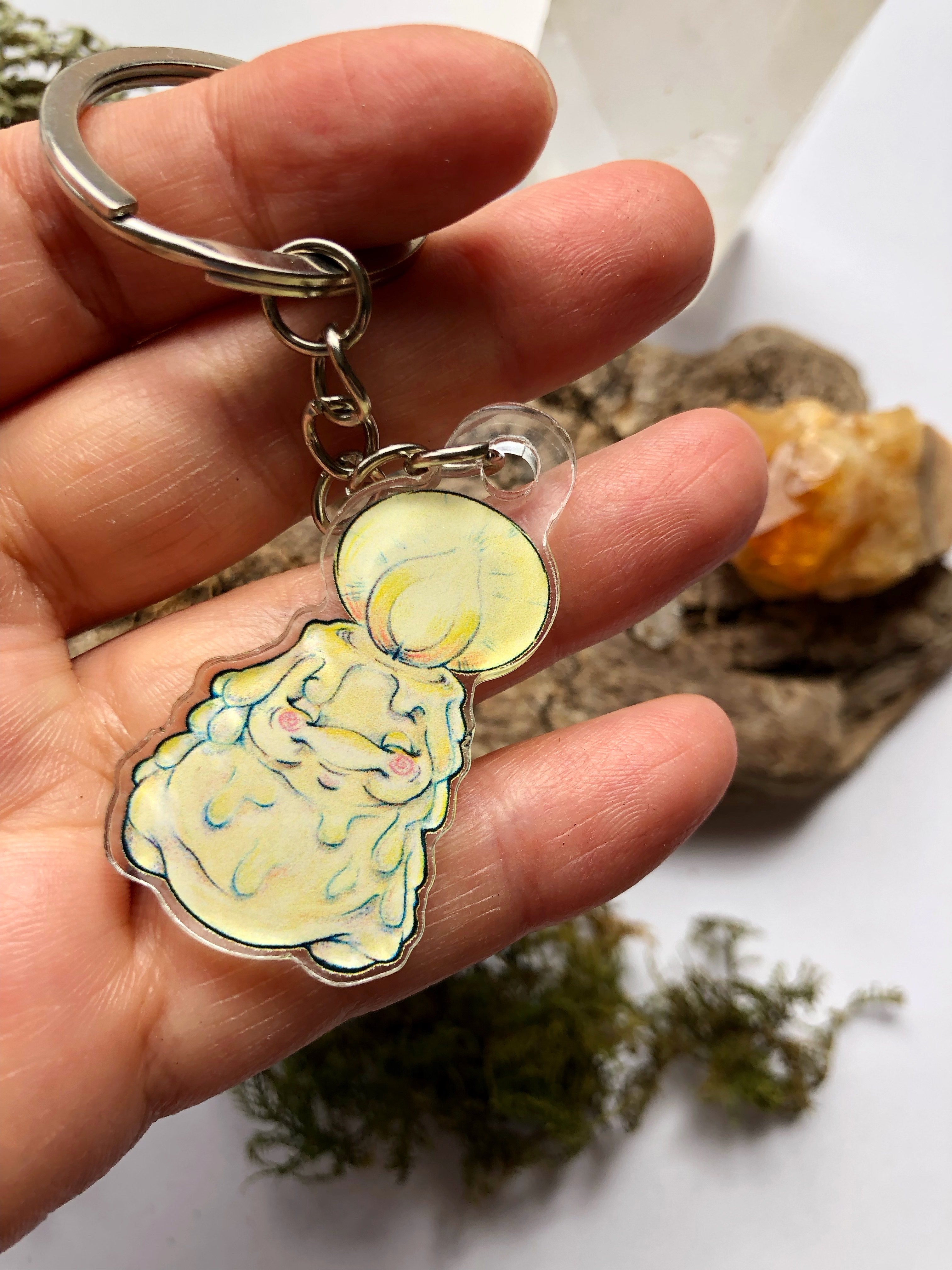 Pin y llavero de acrílico "velita"