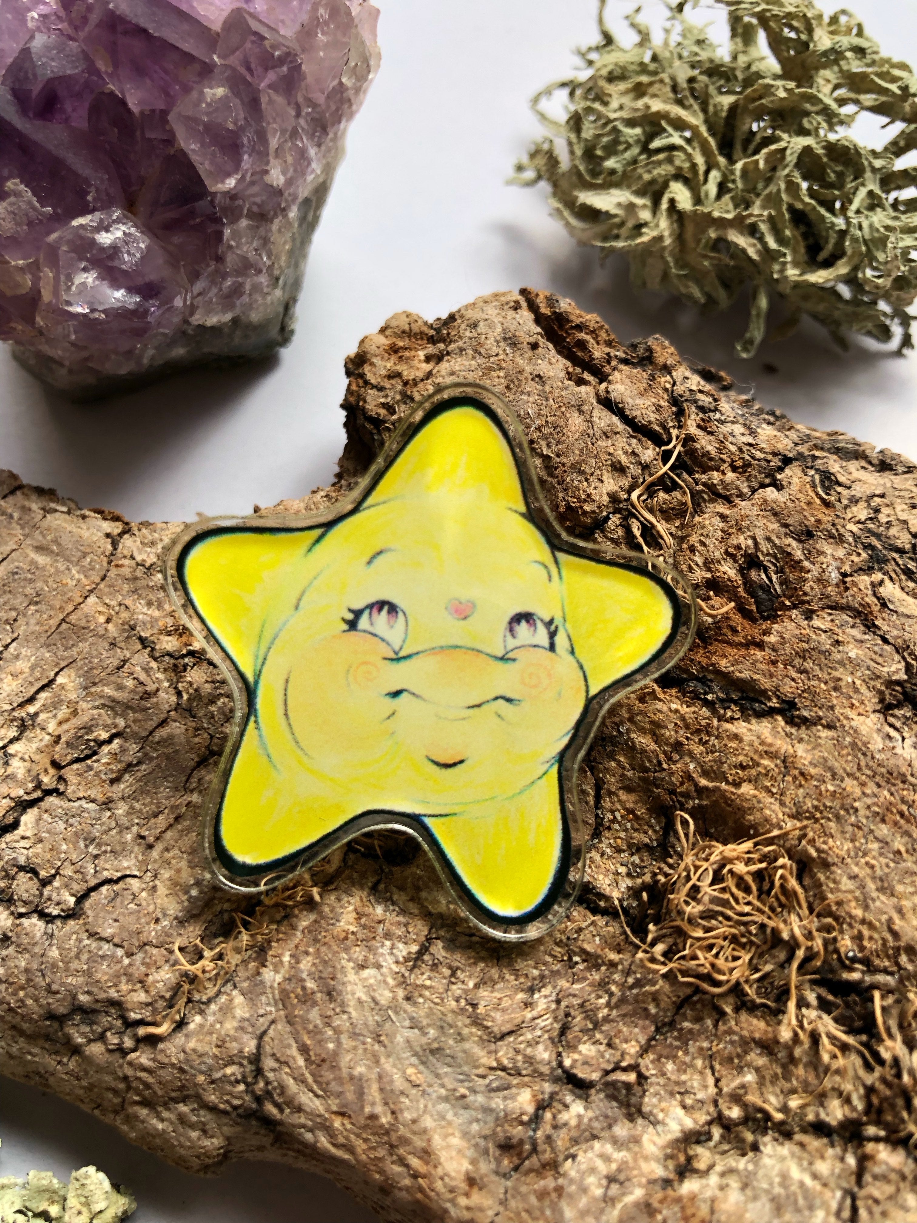 Pin y llavero de acrílico "estrellita"