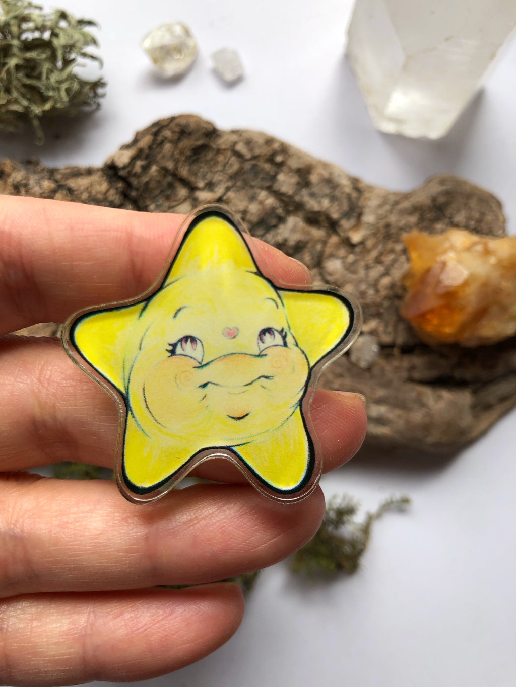 Pin y llavero de acrílico "estrellita"