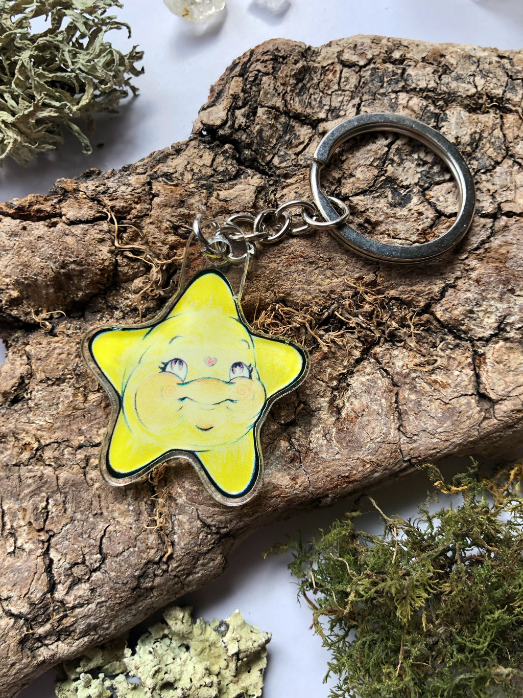 Pin y llavero de acrílico "estrellita"