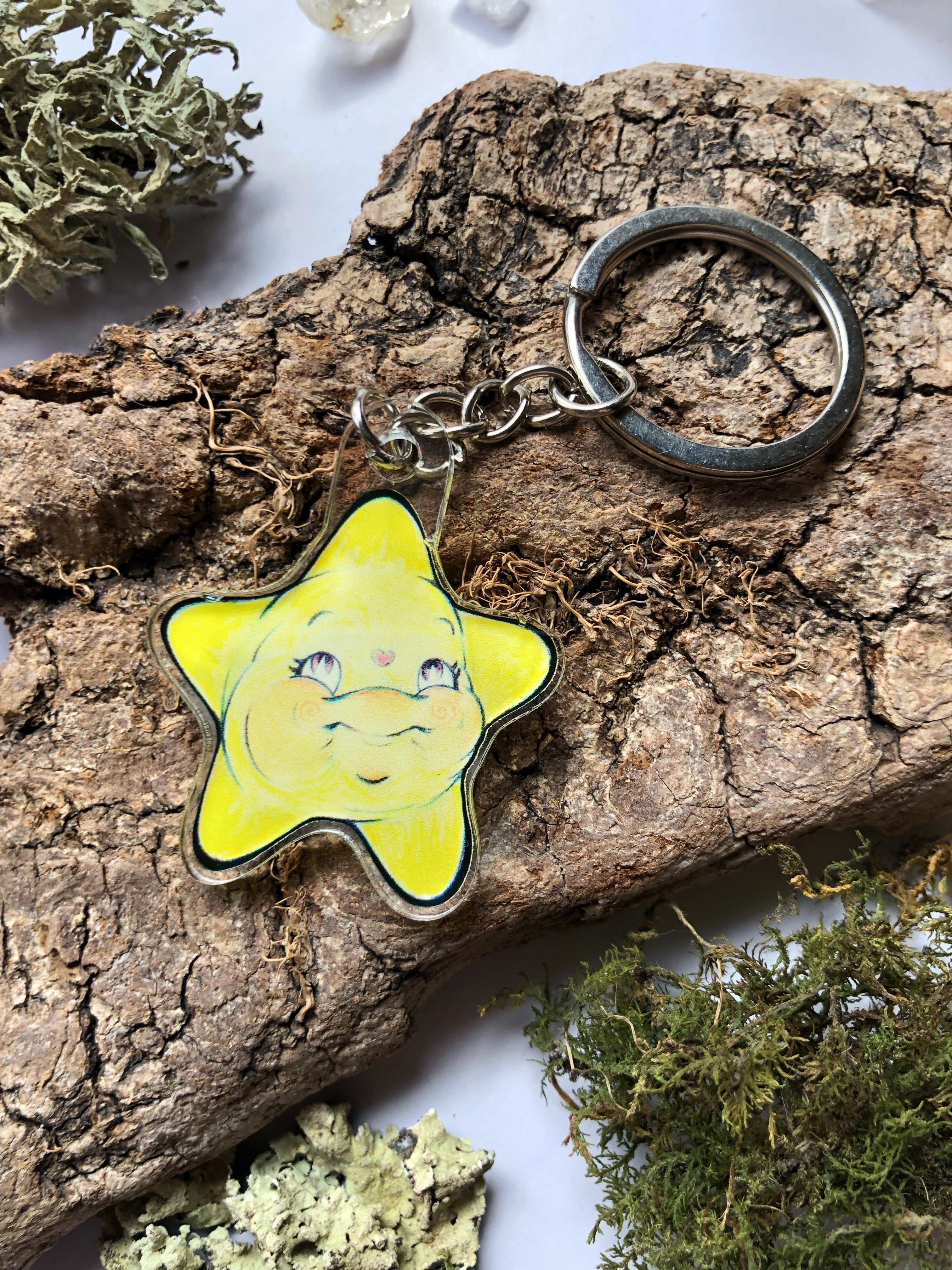 Pin y llavero de acrílico "estrellita"