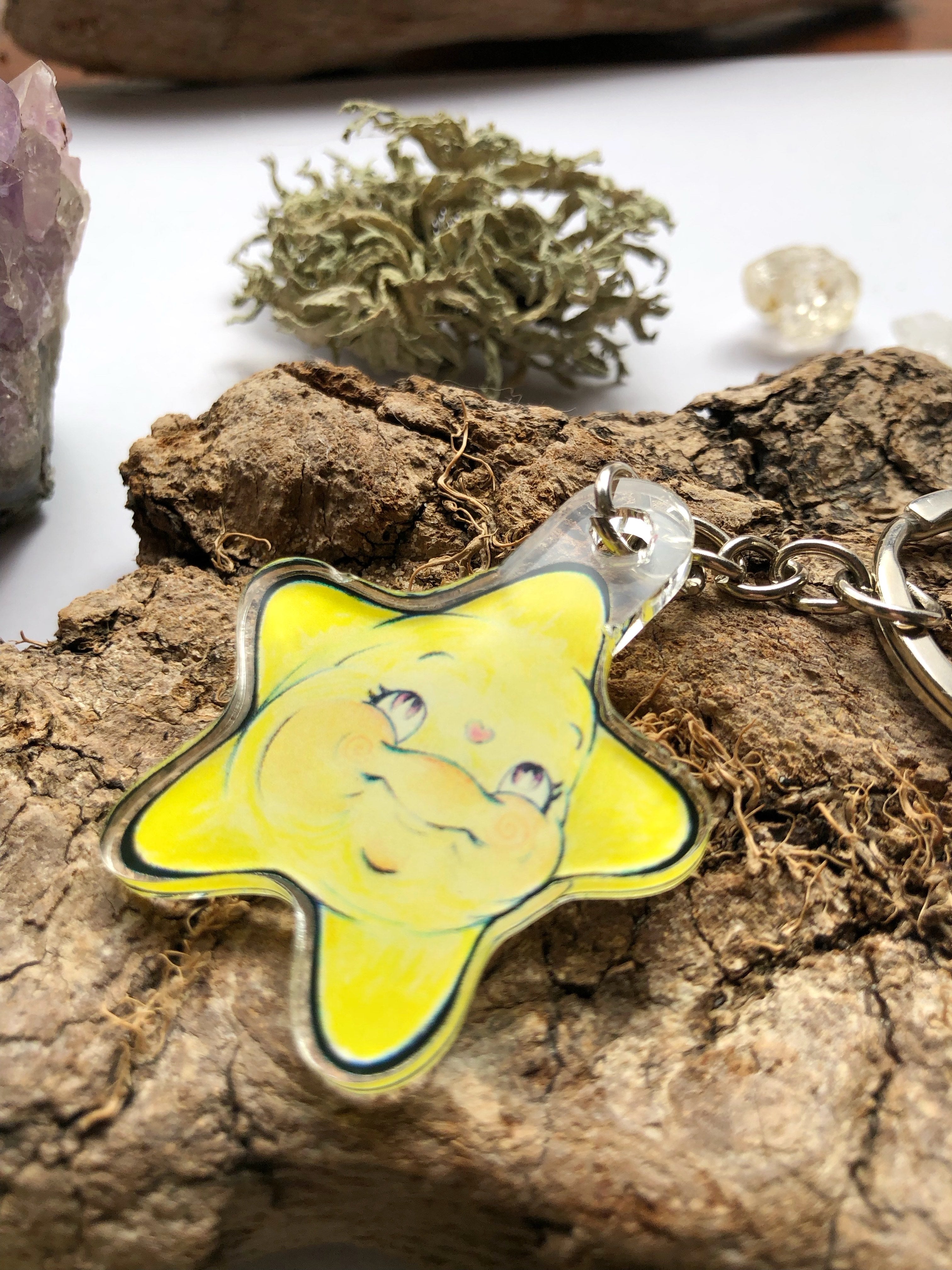 Pin y llavero de acrílico "estrellita"
