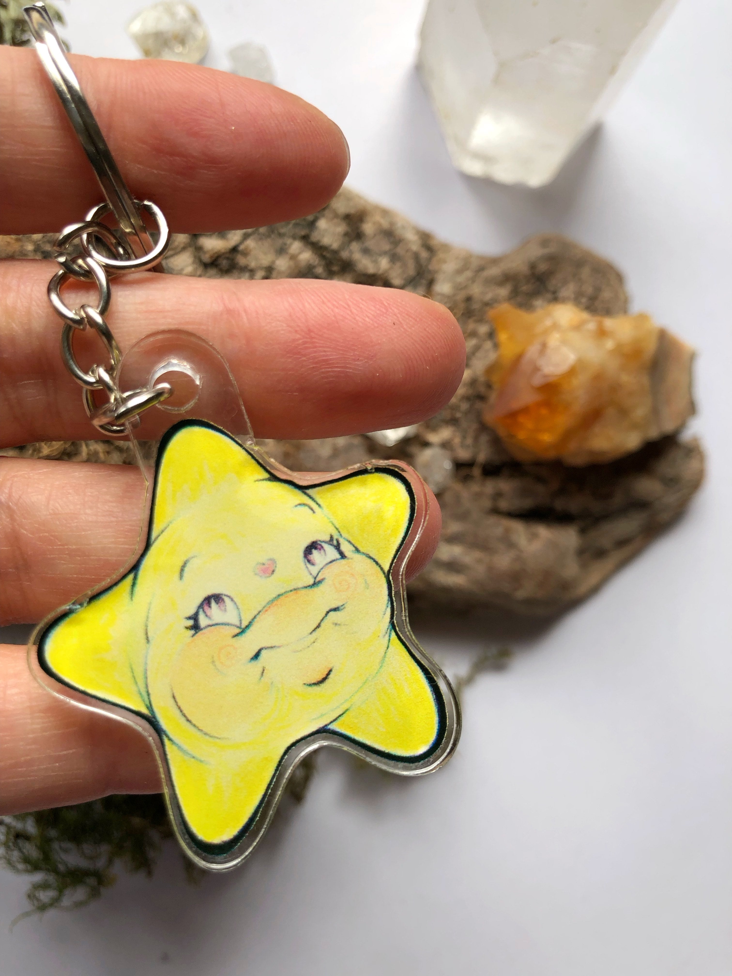 Pin y llavero de acrílico "estrellita"