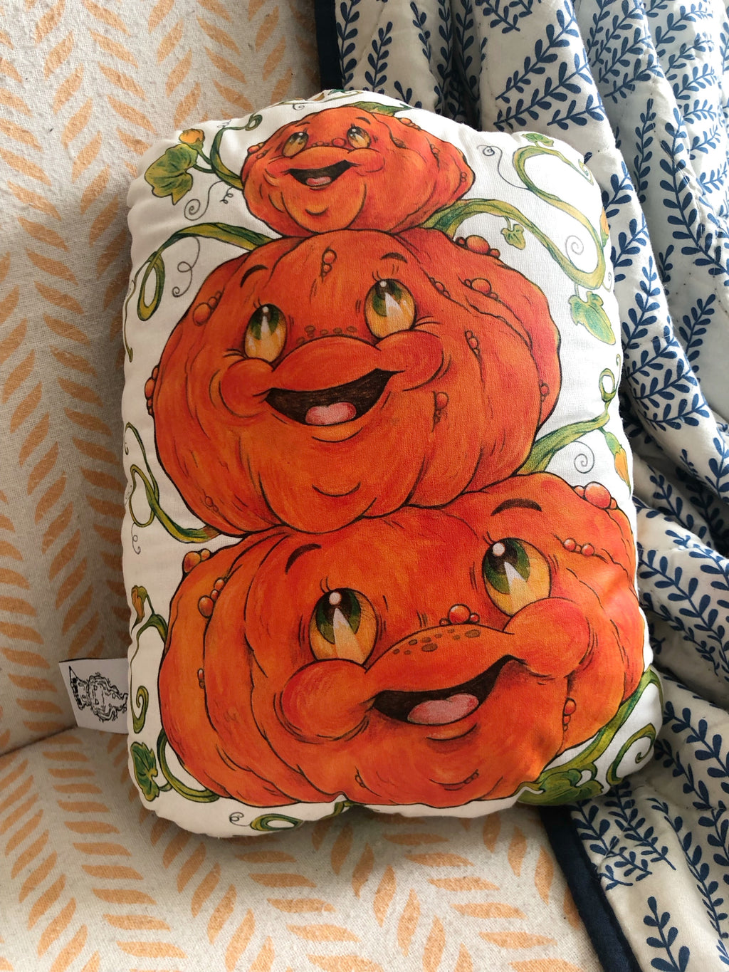 Cojín decorativo "calabaza triple"
