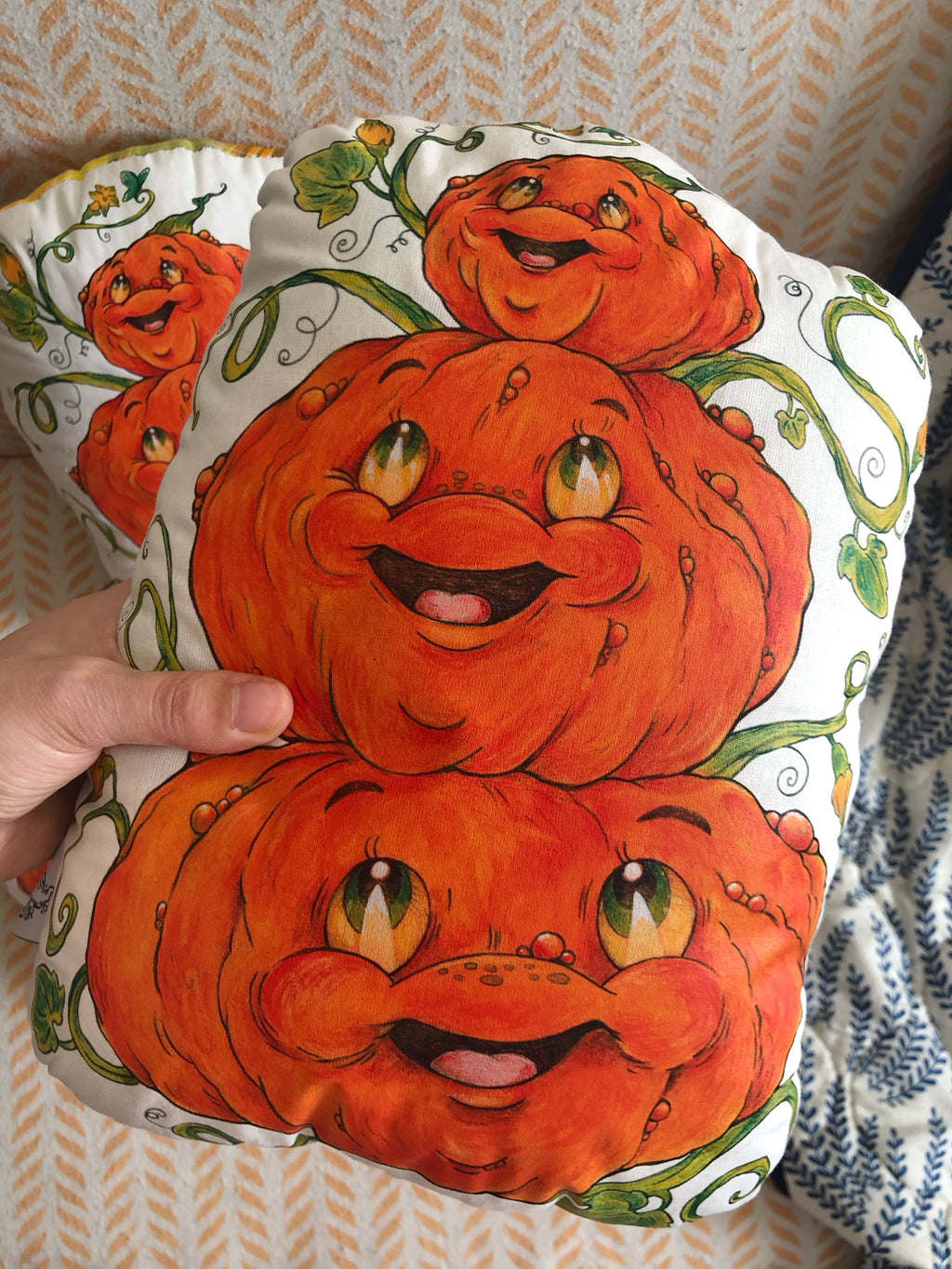 Cojín decorativo "calabaza triple"