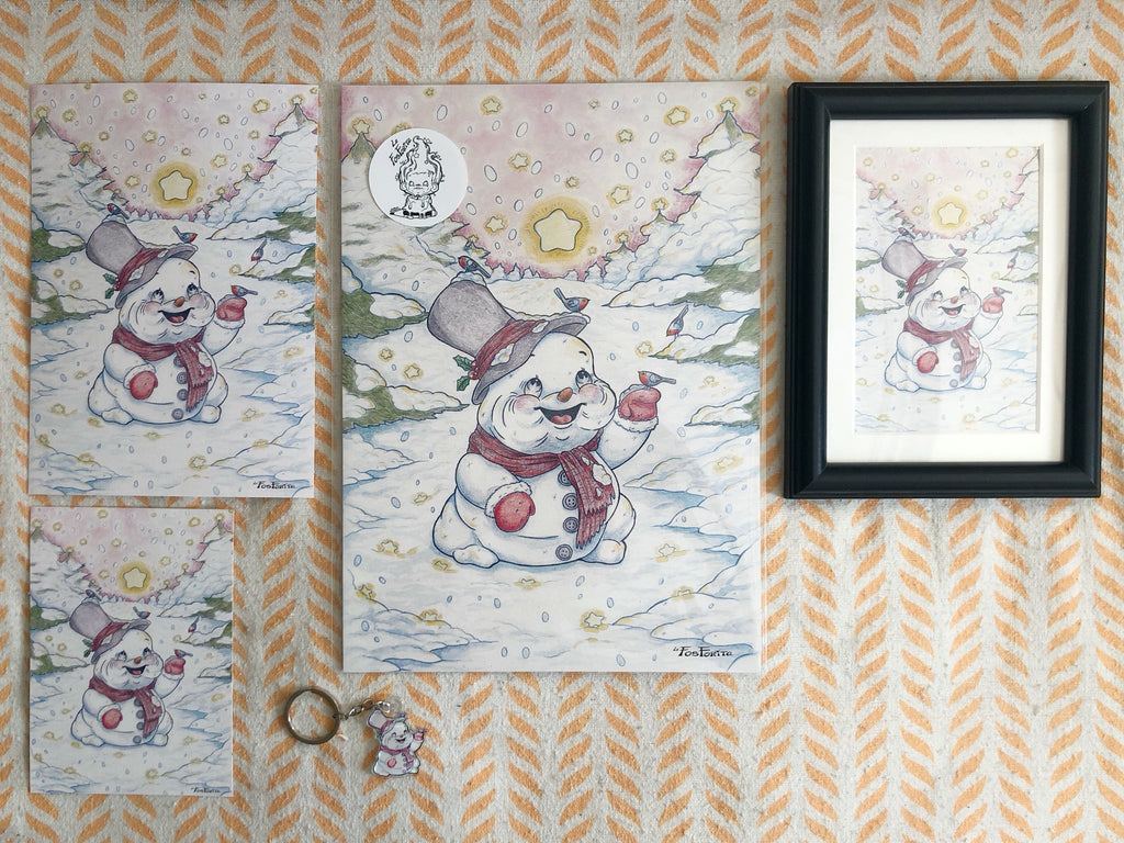 Lámina impresa "muñeco de nieve"