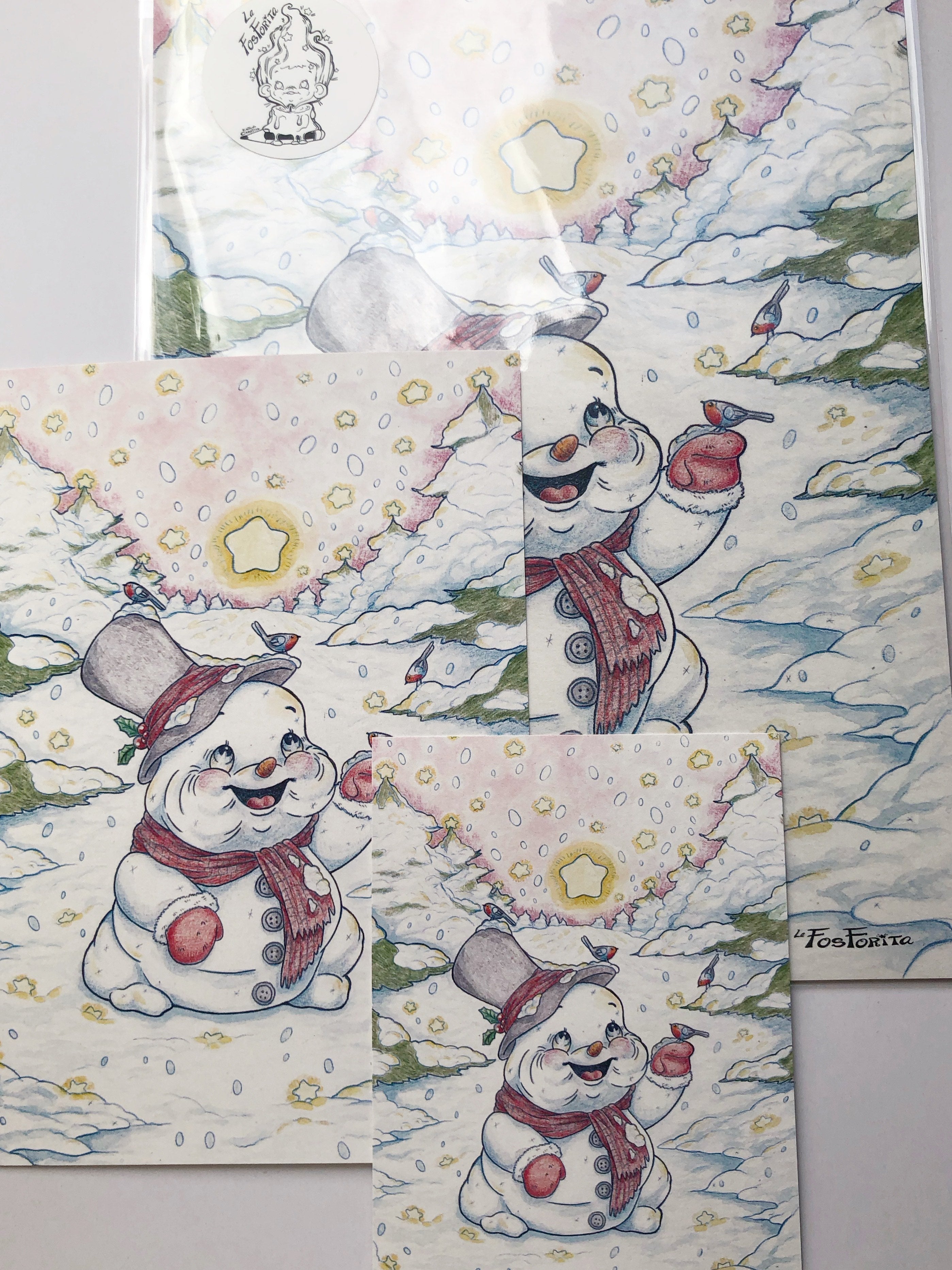 Lámina impresa "muñeco de nieve"