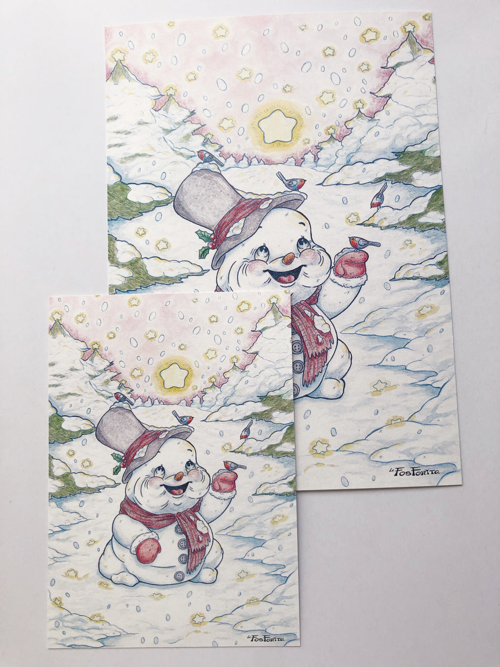 Lámina impresa "muñeco de nieve"