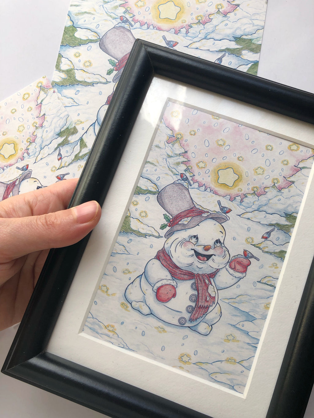 Lámina impresa "muñeco de nieve"