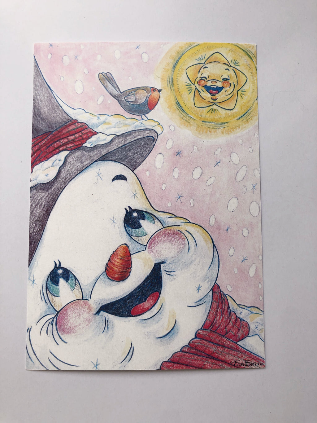 Lámina impresa "muñeco de nieve y estrella"